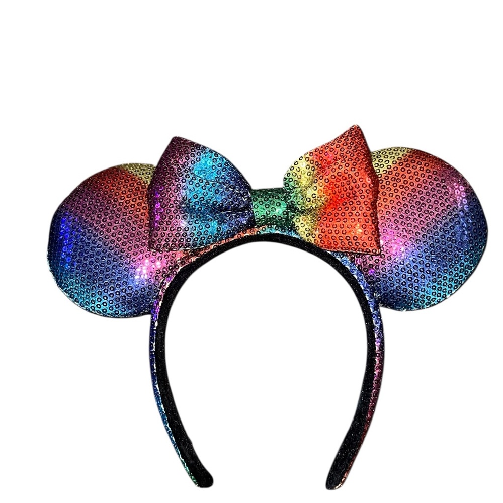 Tokyo Disney Minnie Mouse Rainbow Sequin Ears Headband